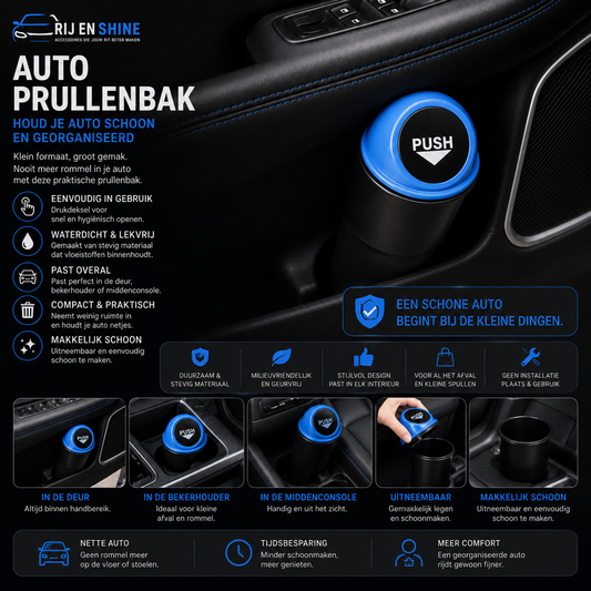 Premium Auto Prullenbak – Waterdicht & Opvouwbaar | Houd Je Auto Schoon