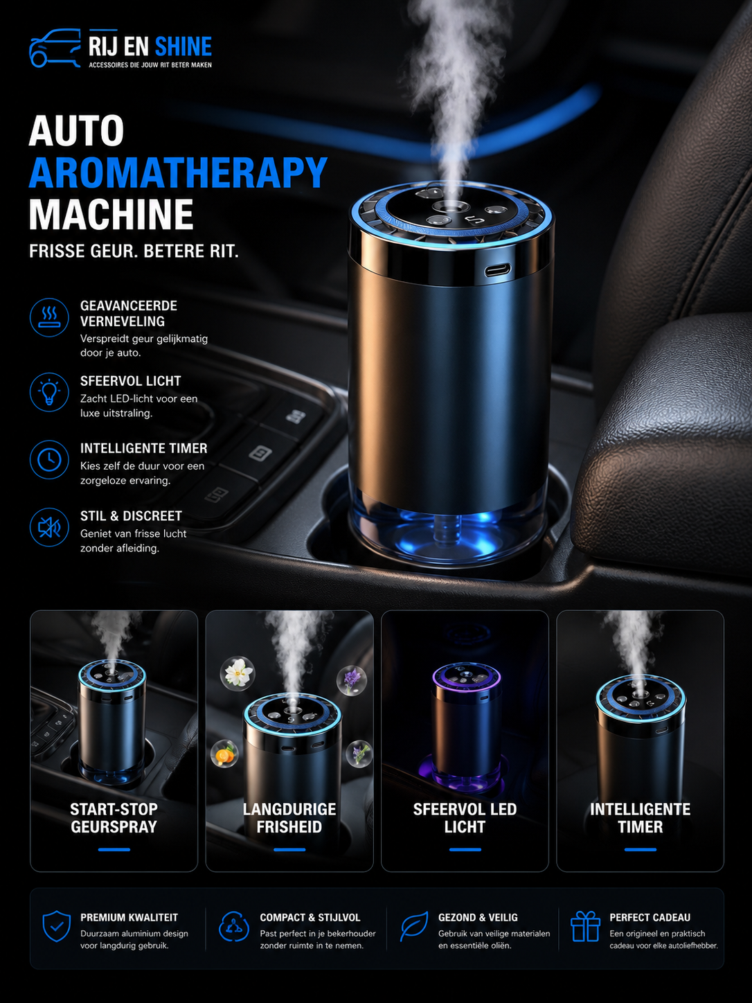 Car Intelligent Aromatic Diffuser Car Perfume Decoration Humidifier